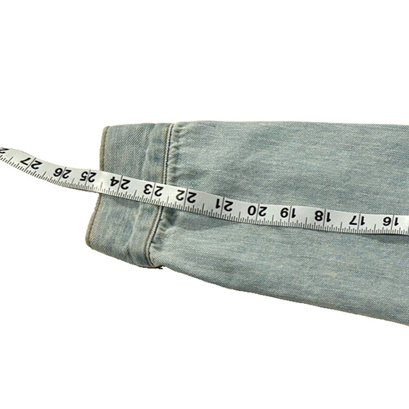 Forever 21 Denim Jean Jacket Boho Button Up Light Wash Men's Small - Picture 7 of 7